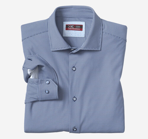 XC4® Motion Long-Sleeve Dress Knit Shirt - Navy Basketweave